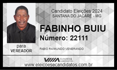 Candidato FABINHO BUIU 2024 - SANTANA DO JACARÉ - Eleições