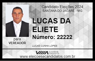 Candidato LUCAS DA ELIETE 2024 - SANTANA DO JACARÉ - Eleições