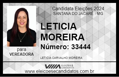 Candidato LETICIA MOREIRA 2024 - SANTANA DO JACARÉ - Eleições