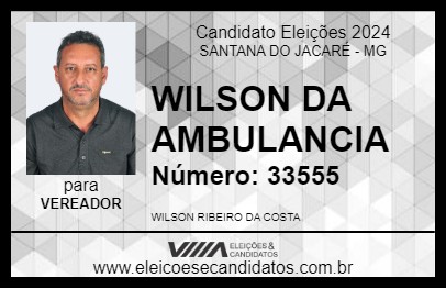 Candidato WILSON DA AMBULANCIA 2024 - SANTANA DO JACARÉ - Eleições