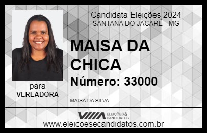 Candidato MAISA DA CHICA 2024 - SANTANA DO JACARÉ - Eleições