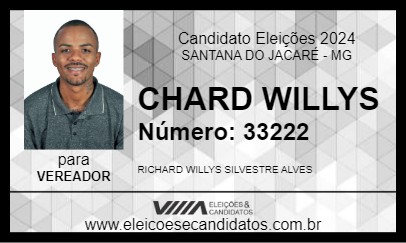 Candidato CHARD WILLYS 2024 - SANTANA DO JACARÉ - Eleições