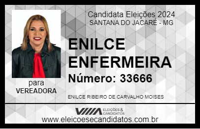 Candidato ENILCE ENFERMEIRA 2024 - SANTANA DO JACARÉ - Eleições