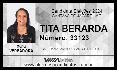 Candidato TITA BERARDA 2024 - SANTANA DO JACARÉ - Eleições