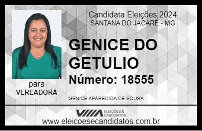 Candidato GENICE DO GETULIO 2024 - SANTANA DO JACARÉ - Eleições