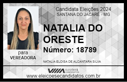 Candidato NATALIA DO ORESTE 2024 - SANTANA DO JACARÉ - Eleições