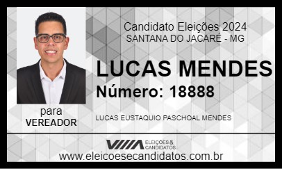 Candidato LUCAS MENDES 2024 - SANTANA DO JACARÉ - Eleições