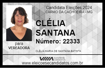 Candidato CLÉLIA SANTANA 2024 - CARMO DA CACHOEIRA - Eleições