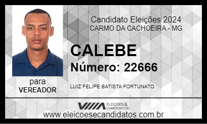 Candidato CALEBE 2024 - CARMO DA CACHOEIRA - Eleições