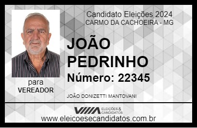 Candidato JOÃO PEDRINHO 2024 - CARMO DA CACHOEIRA - Eleições