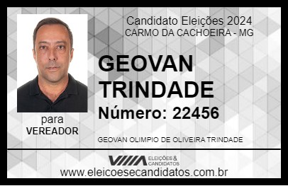 Candidato GEOVAN TRINDADE 2024 - CARMO DA CACHOEIRA - Eleições