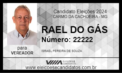 Candidato RAEL DO GÁS 2024 - CARMO DA CACHOEIRA - Eleições