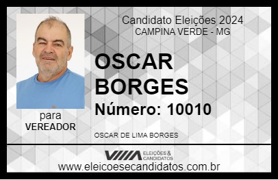 Candidato OSCAR BORGES 2024 - CAMPINA VERDE - Eleições