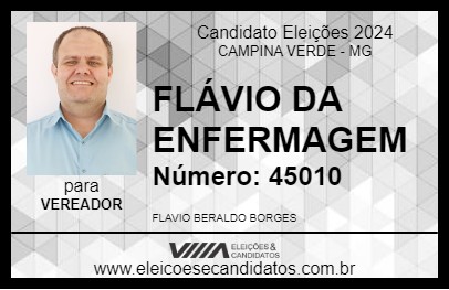 Candidato FLÁVIO DA ENFERMAGEM 2024 - CAMPINA VERDE - Eleições