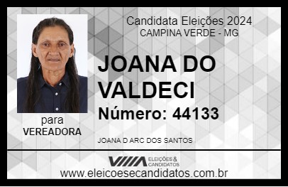 Candidato JOANA DO VALDECI 2024 - CAMPINA VERDE - Eleições