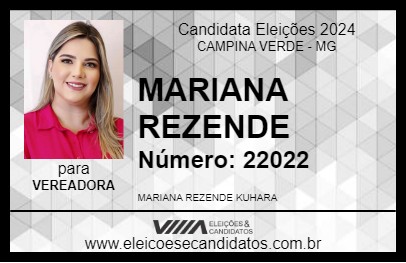 Candidato MARIANA REZENDE  2024 - CAMPINA VERDE - Eleições