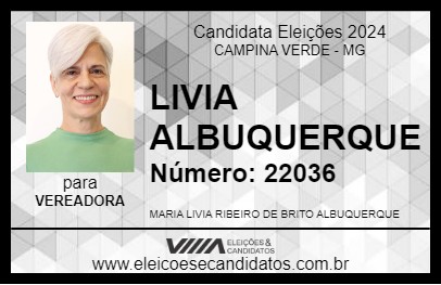 Candidato LIVIA ALBUQUERQUE 2024 - CAMPINA VERDE - Eleições