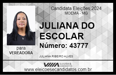 Candidato JULIANA DO ESCOLAR 2024 - MOEMA - Eleições