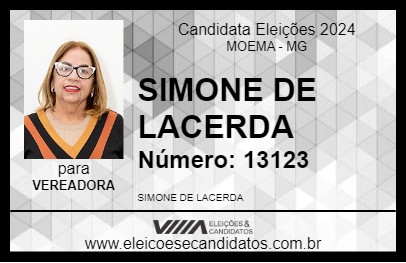 Candidato SIMONE DE LACERDA 2024 - MOEMA - Eleições