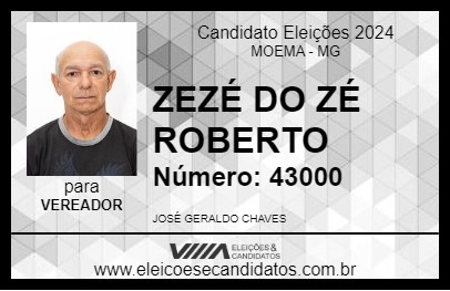 Candidato ZEZÉ DO ZÉ ROBERTO 2024 - MOEMA - Eleições