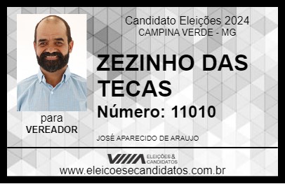 Candidato ZEZINHO DAS TECAS      2024 - CAMPINA VERDE - Eleições