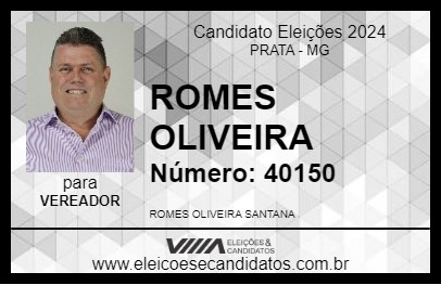 Candidato ROMES OLIVEIRA 2024 - PRATA - Eleições