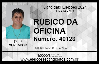 Candidato RUBICO DA OFICINA 2024 - PRATA - Eleições