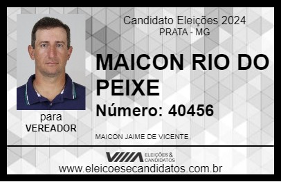 Candidato MAICON RIO DO PEIXE 2024 - PRATA - Eleições