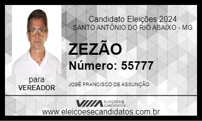 Candidato ZEZÃO 2024 - SANTO ANTÔNIO DO RIO ABAIXO - Eleições