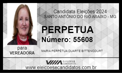 Candidato PERPETUA 2024 - SANTO ANTÔNIO DO RIO ABAIXO - Eleições