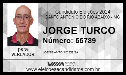 Candidato JORGE TURCO 2024 - SANTO ANTÔNIO DO RIO ABAIXO - Eleições