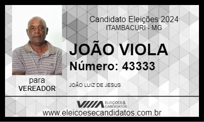 Candidato JOÃO VIOLA 2024 - ITAMBACURI - Eleições