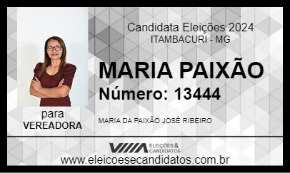 Candidato MARIA PAIXÃO 2024 - ITAMBACURI - Eleições