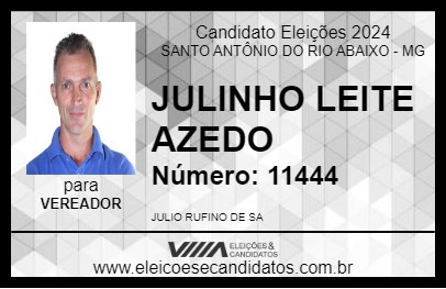 Candidato JULINHO LEITE AZEDO 2024 - SANTO ANTÔNIO DO RIO ABAIXO - Eleições