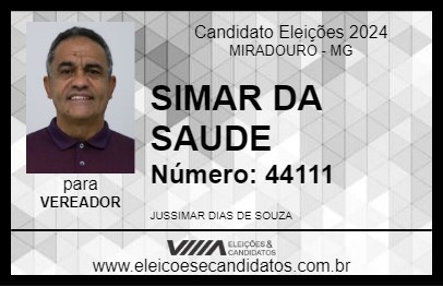 Candidato SIMAR DA SAUDE 2024 - MIRADOURO - Eleições