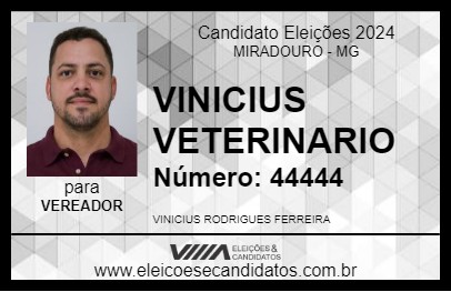 Candidato VINICIUS VETERINARIO 2024 - MIRADOURO - Eleições