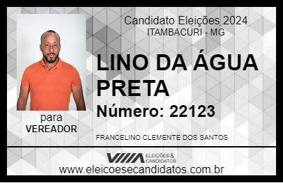 Candidato LINO DA ÁGUA PRETA 2024 - ITAMBACURI - Eleições