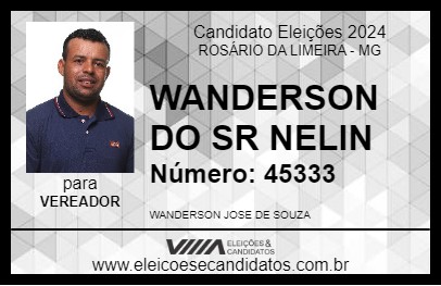 Candidato WANDERSON DO SR NELIN 2024 - ROSÁRIO DA LIMEIRA - Eleições