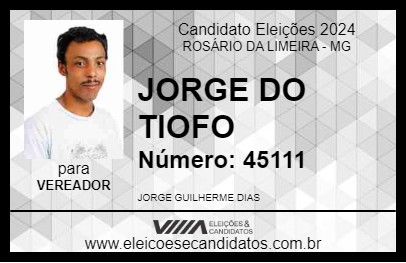 Candidato JORGE DO TIOFO 2024 - ROSÁRIO DA LIMEIRA - Eleições