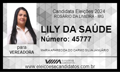 Candidato LILY DA SAÚDE 2024 - ROSÁRIO DA LIMEIRA - Eleições