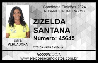 Candidato ZIZELDA SANTANA 2024 - ROSÁRIO DA LIMEIRA - Eleições