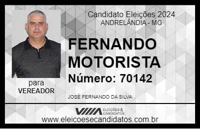 Candidato FERNANDO MOTORISTA 2024 - ANDRELÂNDIA - Eleições