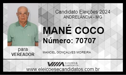 Candidato MANÉ COCO 2024 - ANDRELÂNDIA - Eleições