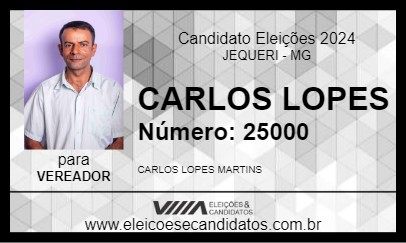 Candidato CARLOS LOPES 2024 - JEQUERI - Eleições