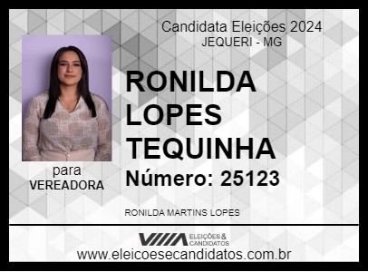 Candidato RONILDA LOPES TEQUINHA 2024 - JEQUERI - Eleições