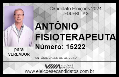 Candidato ANTÔNIO FISIOTERAPEUTA 2024 - JEQUERI - Eleições