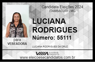 Candidato LUCIANA RODRIGUES 2024 - ITAMBACURI - Eleições