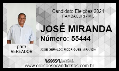 Candidato JOSÉ MIRANDA 2024 - ITAMBACURI - Eleições