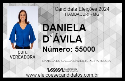 Candidato DANIELA D`ÁVILA 2024 - ITAMBACURI - Eleições