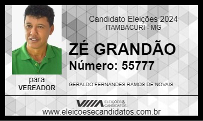 Candidato ZÉ GRANDÃO 2024 - ITAMBACURI - Eleições